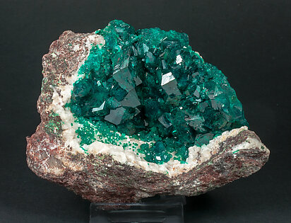 Dioptase with Calcite.