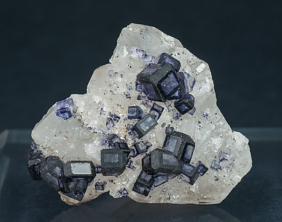 Fluorite with Quartz. Front