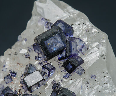 Fluorite with Quartz. Side