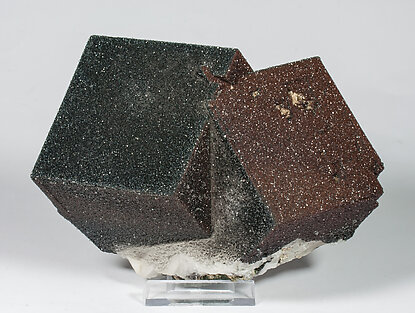 Calcite coated by Hematite and Quartz. 
