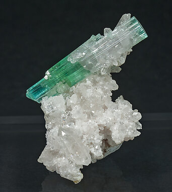 Elbaite with 'lepidolite' and Quartz.