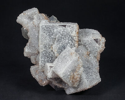 Fluorite with Quartz and Calcite. Front