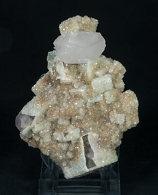 Fluorite with Quartz and Calcite. Rear