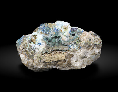 Cuprodongchuanite with Hemimorphite and Veszelyite.