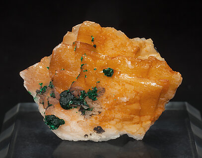 Malachite on Baryte. Front