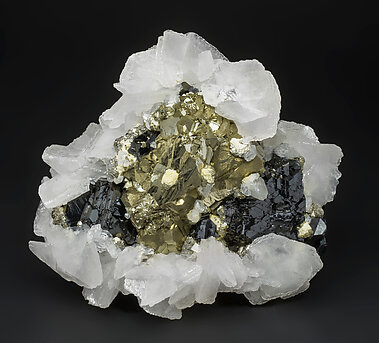 Pyrite and Sphalerite with Calcite. 