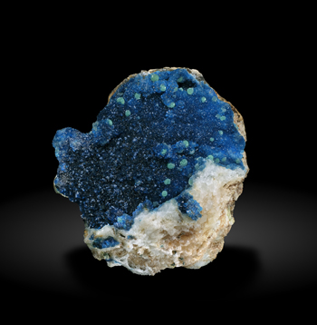 Veszelyite with Cuprodongchuanite. Side / Photo: Joaquim Callén