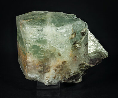 Beryl (variety aquamarine) with Muscovite. Front