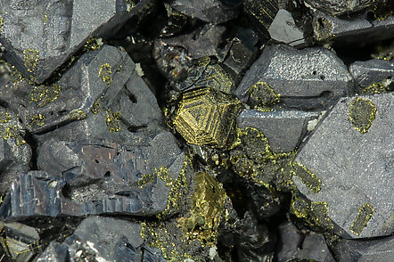 Galena with Sphalerite and Chalcopyrite. 