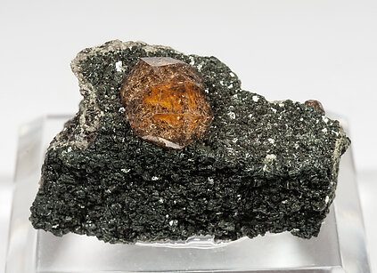 Grossular (variety hessonite) with Chlorite. 