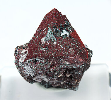 Zunyite with Hematite. Front