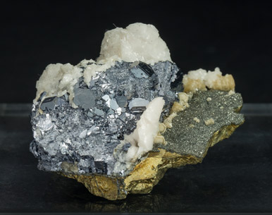Galena with Dolomite, Stannite and Chalcopyrite. Side