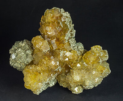 Pyrite with Fluorite. Front