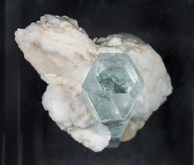 Beryl (variety aquamarine) with Albite. Top