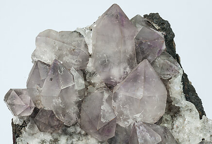 Quartz (variety amethyst) with Calcite. 