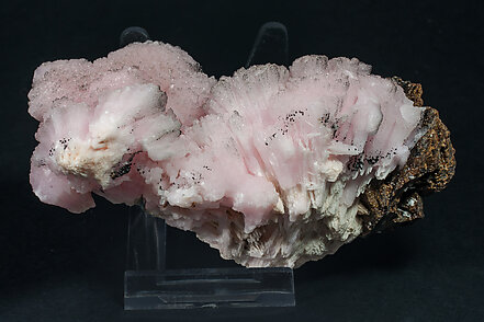 Calcite (variety Mn-bearing calcite) with Manganite. Rear