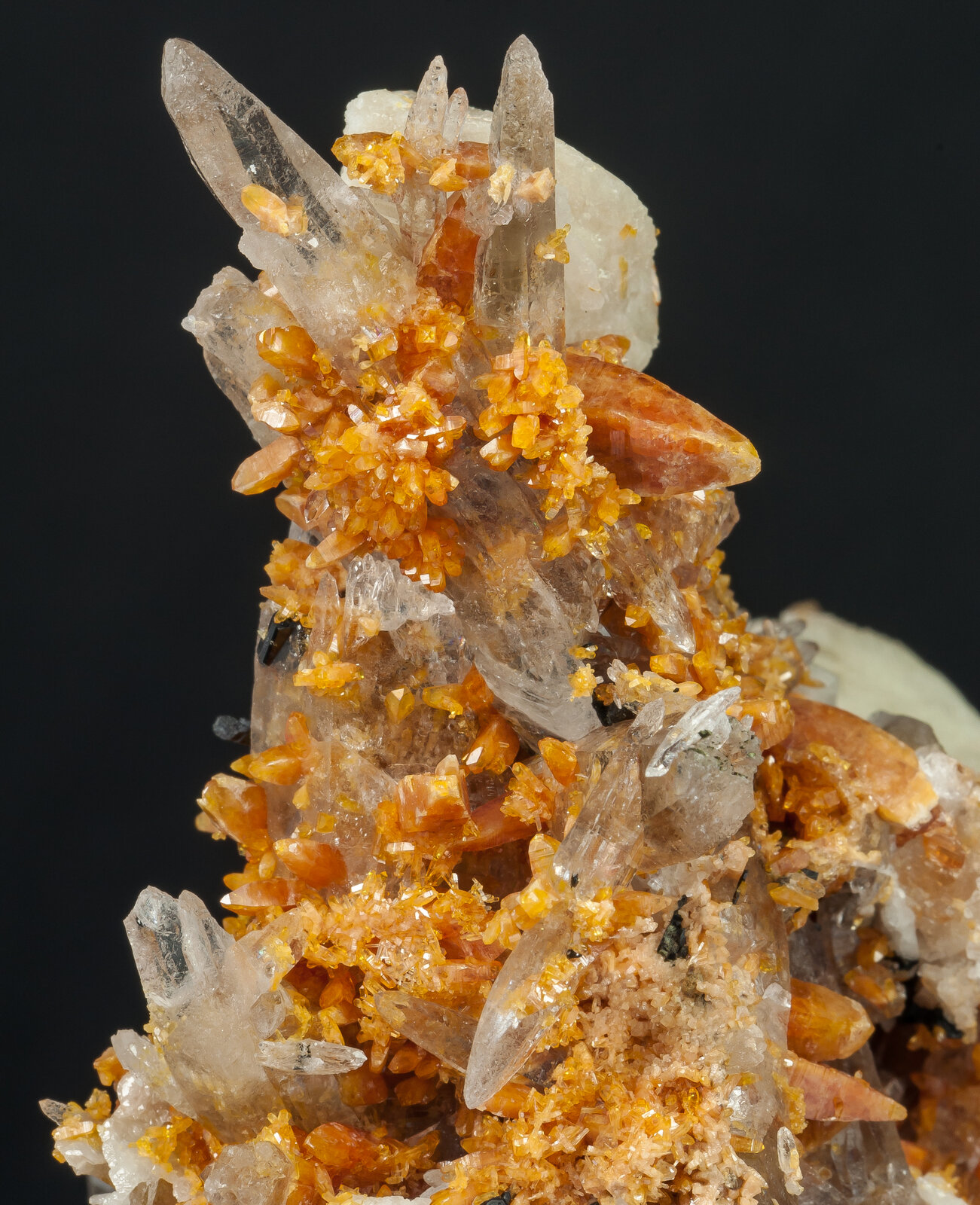 Zircon with Quartz (variety smoky), Orthoclase and Aegirine Mount