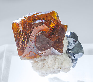 Sphalerite with Galena and Calcite. Front with light behind