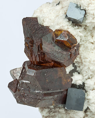 Sphalerite with Calcite and Galena. 