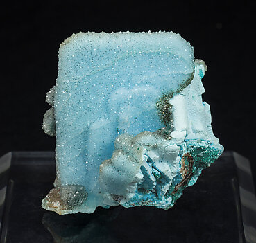 Chrysocolla after Baryte with Quartz.