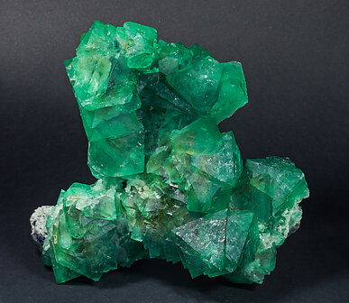 Fluorite (octahedral) with Quartz.