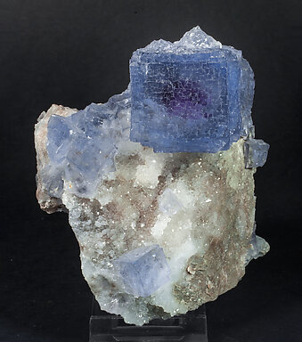 Fluorite with Quartz. Front