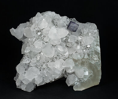 Fluorite with Quartz and Calcite. Front