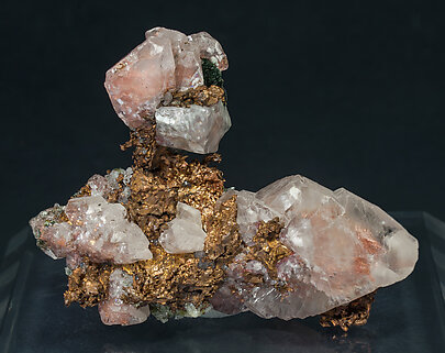 Copper and Calcite with Copper inclusions. Side