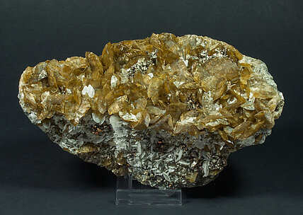 Siderite with Calcite and Pyrite.