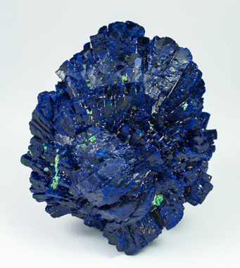 Azurite with Malachite after Cuprite. Front