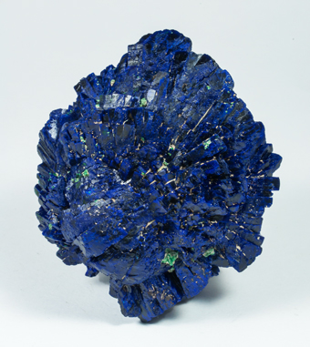 Azurite with Malachite after Cuprite. Rear