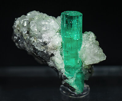 Beryl (variety emerald) on Calcite. 