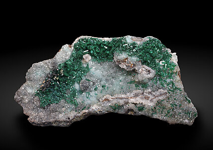 Dioptase with Plancheite and Quartz.