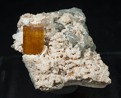 Elbaite-Schorl Series with Microcline and Quartz.