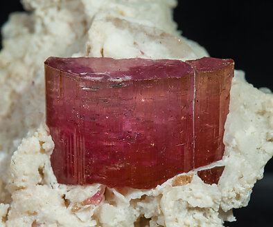 Elbaite-Schorl Series (variety rubellite) with Microcline. 