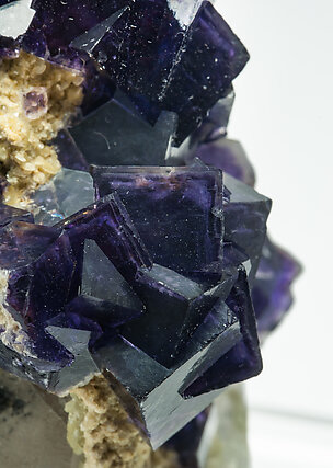 Fluorite with Quartz and Calcite. 