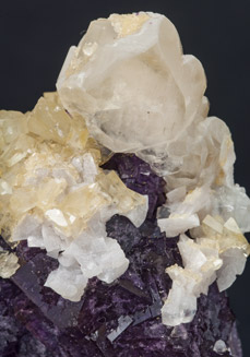 Fluorite with Calcite, Baryte and Dolomite. 