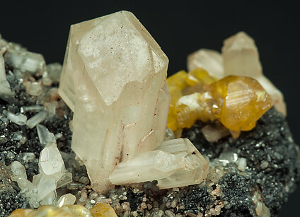 Galena with Cerussite, Wulfenite and Dolomite. 