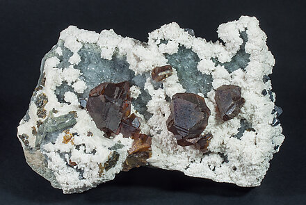 Sphalerite with Calcite, Quartz and Galena.