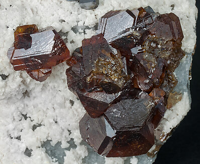 Sphalerite with Calcite and Galena. Detail