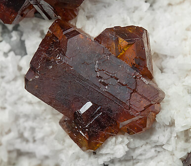 Sphalerite with Calcite and Galena. Detail