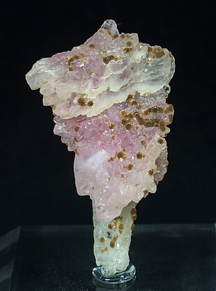 Zanazziite on Quartz (variety rose quartz).