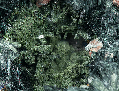 Ferro-actinolite with Plagioclase, Pyroxene (variety uralite) and Pyrite. 