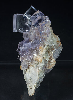 Fluorite with Quartz and Calcite. Front