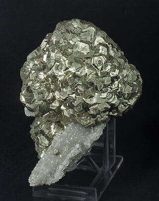 Pyrite with Calcite-Dolomite and Quartz. Front