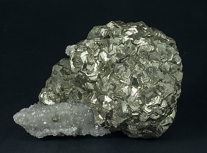 Pyrite with Calcite-Dolomite and Quartz. Side