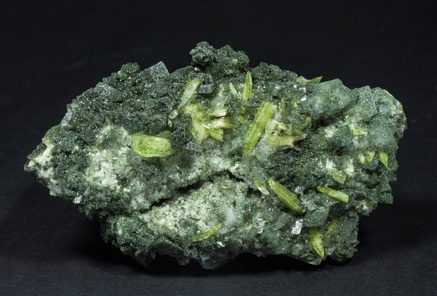 Titanite with Chlorite and Orthoclase (variety adularia).