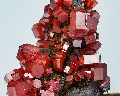 Vanadinite with manganese oxides. 