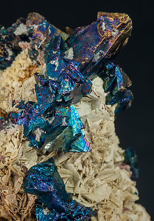 Chalcopyrite on Siderite. Detail