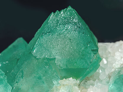 Fluorite (octahedral) with Quartz. 